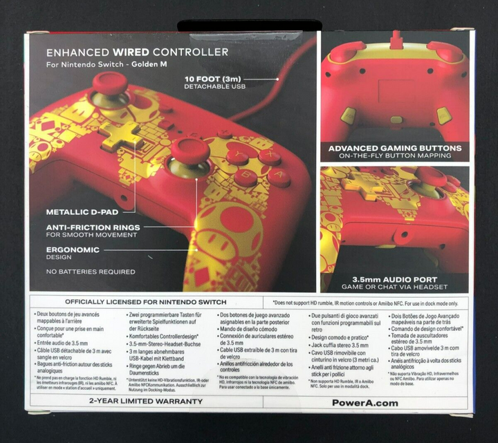 Nintendo Switch Enhanced Wired Controller - Super Mario - NEW