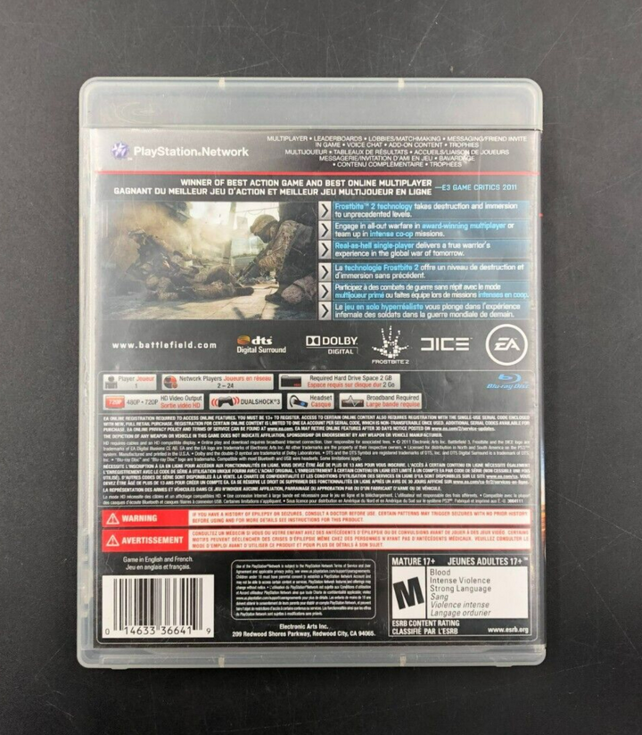 Battlefield 3 (PlayStation 3, PS3) w/ Manual + Inserts