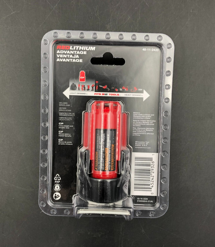 Milwaukee 48-11-2420 M12 Red Lithium CP 2.0 Tool Battery - NEW