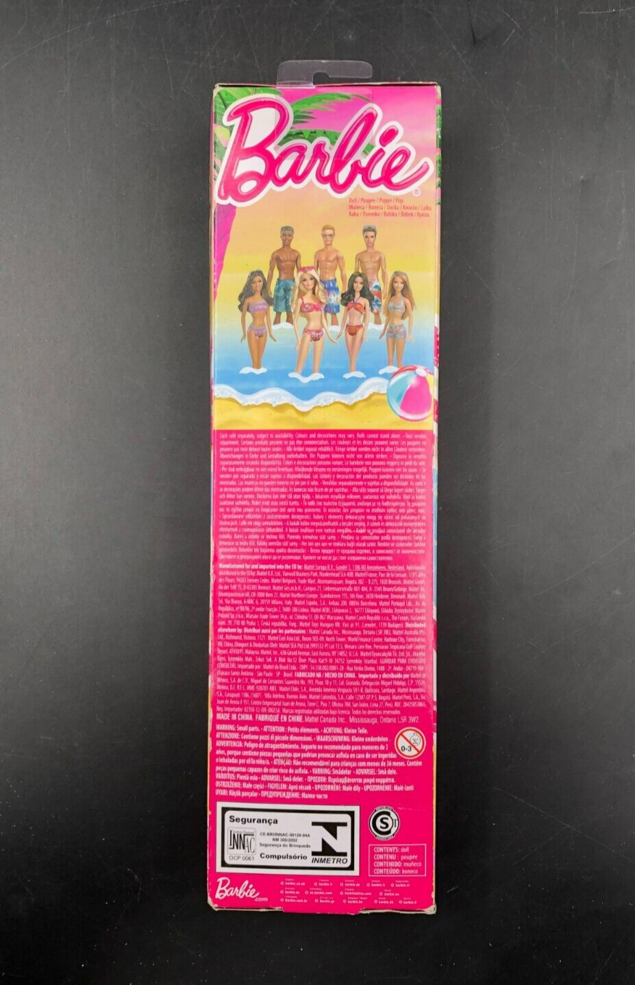 2013 Mattel: Barbie - Beach Blonde Ken Doll with Surfboard Swim Trunks - NEW