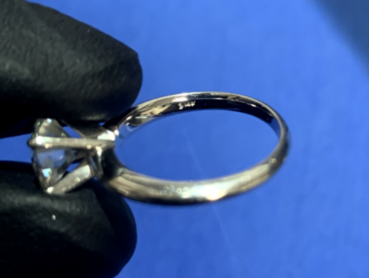14KT White Gold Lady's Custom Made Solitaire Engagement Ring with Appraisal