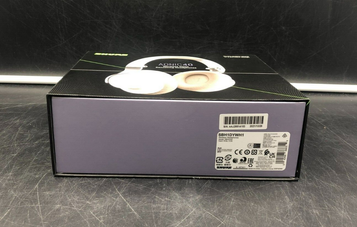 Shure Aonic 40 Wireless Noise Cancelling Bluetooth Headphones (White) - NEW