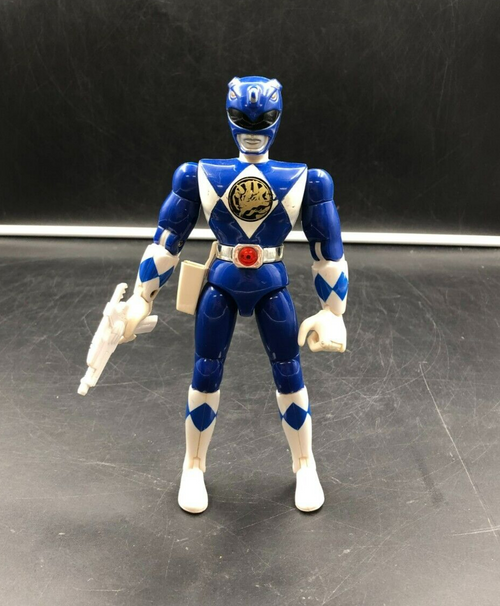 1993 Bandai Mighty Morphin Power Rangers - 8" Blue Ranger Action Figure w/ Gun