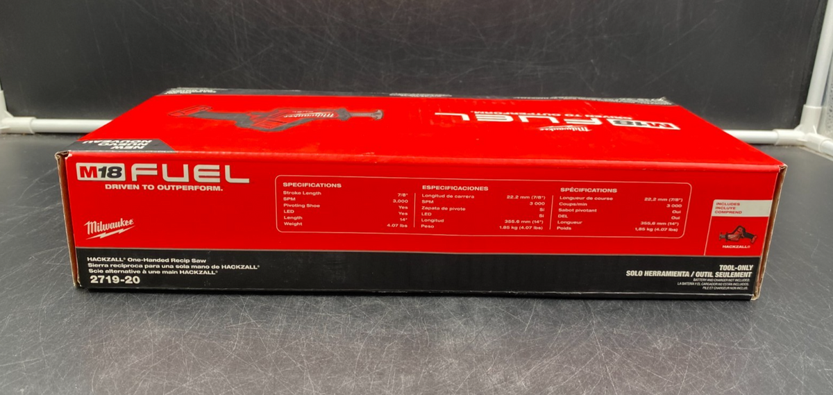 Milwaukee 2719-20 M18 Fuel Hackzall One-Handed Reciprocating Saw (Tool-Only) NEW