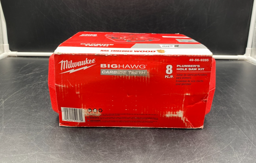 Milwaukee 49-56-9285 8pc Plumber's Hole Saw Kit Big Hawg Carbide Teeth - NEW