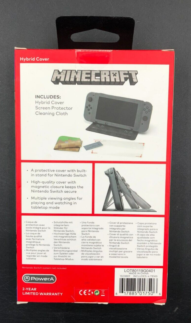 PowerA Nintendo Switch Minecraft Hybrid Cover - NEW