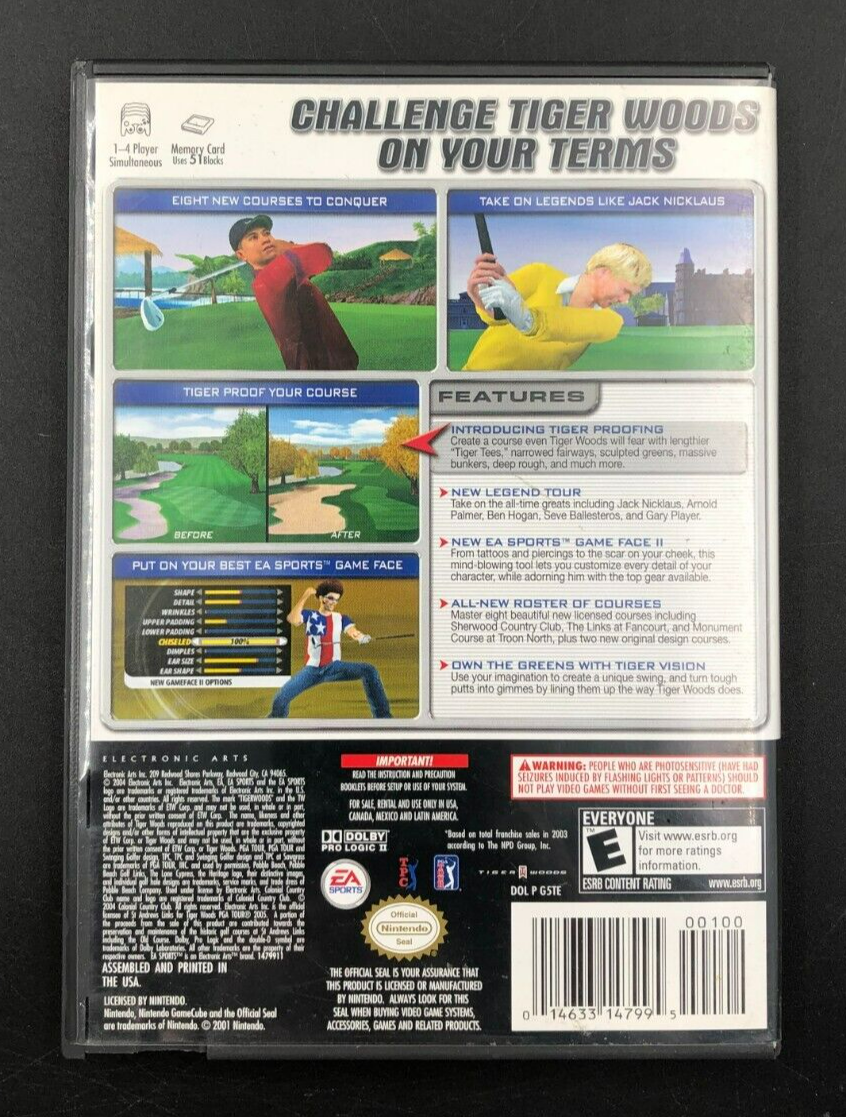 Tiger Woods PGA Tour 2005 Nintendo GameCube w/ Manual