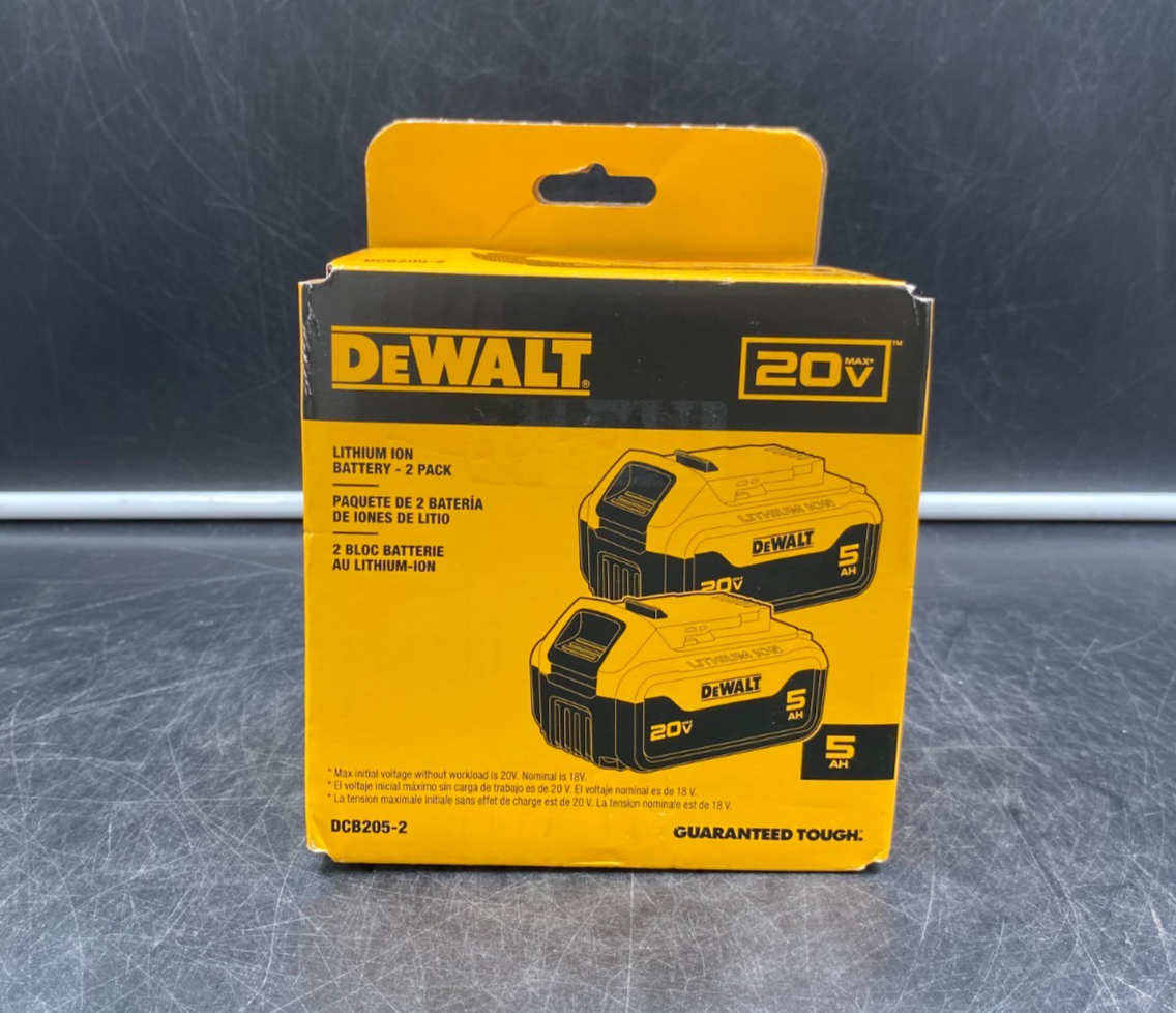 DeWalt DCB205-2 20V Max 5Ah Lithium Ion Battery - 2 Pack - NEW