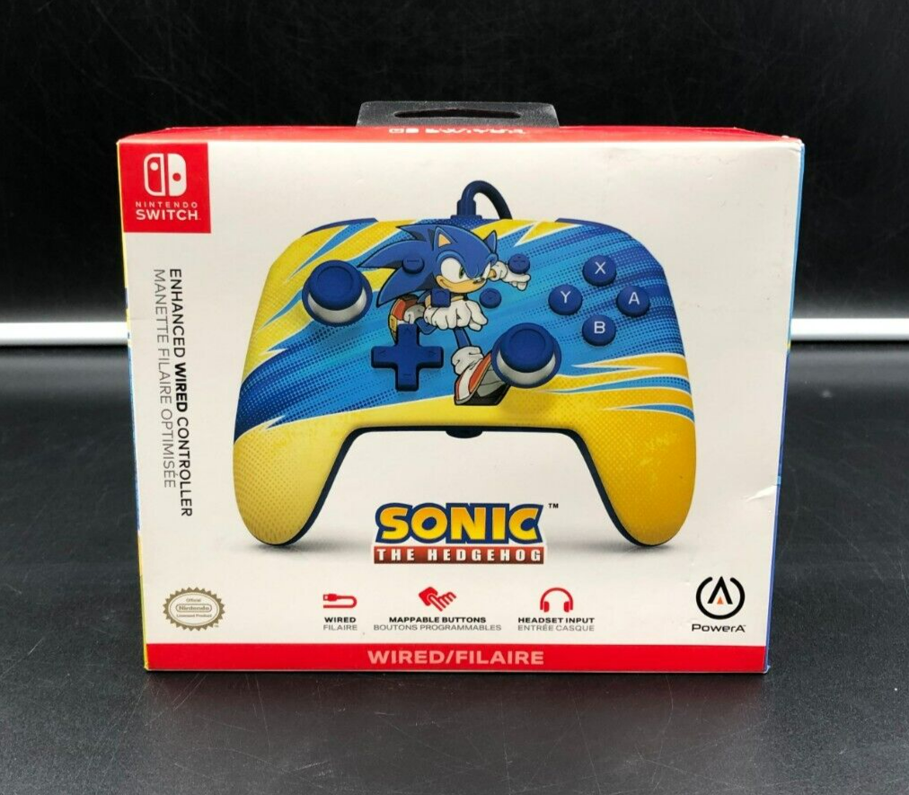 PowerA Nintendo Switch Sonic The Hedgehog Enhanced Wired Controller - NEW