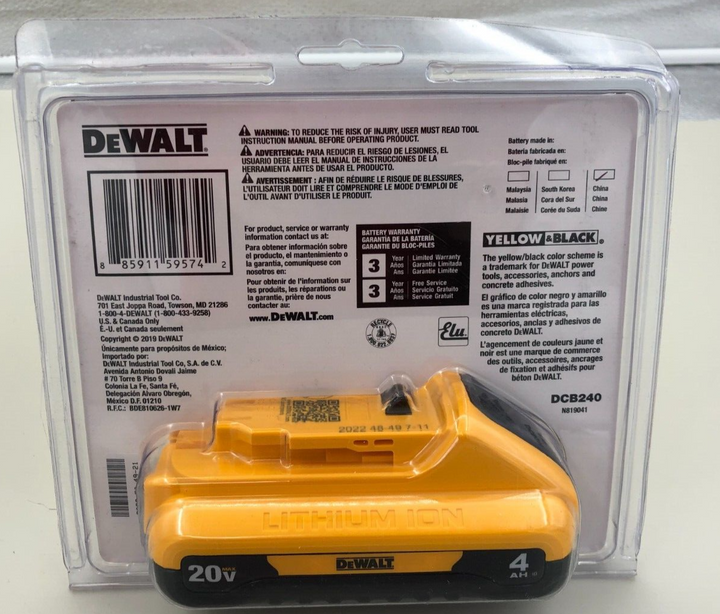 DEWALT DCB240 20V Lithium-ion Battery BRAND NEW !!! ~~