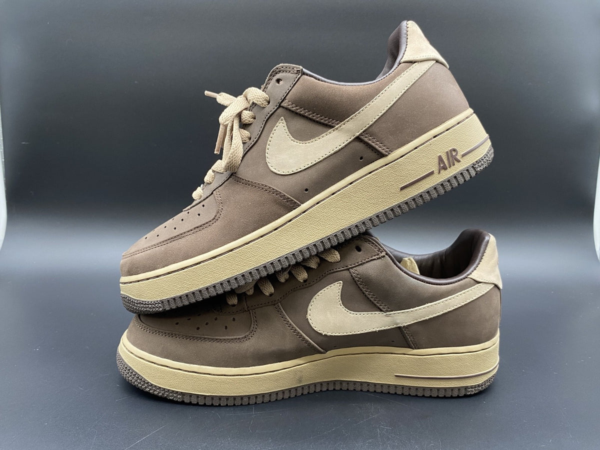 2005 *no insole* Nike Air Force 1 Mocha Chocolate Size 10 OG 309096-221