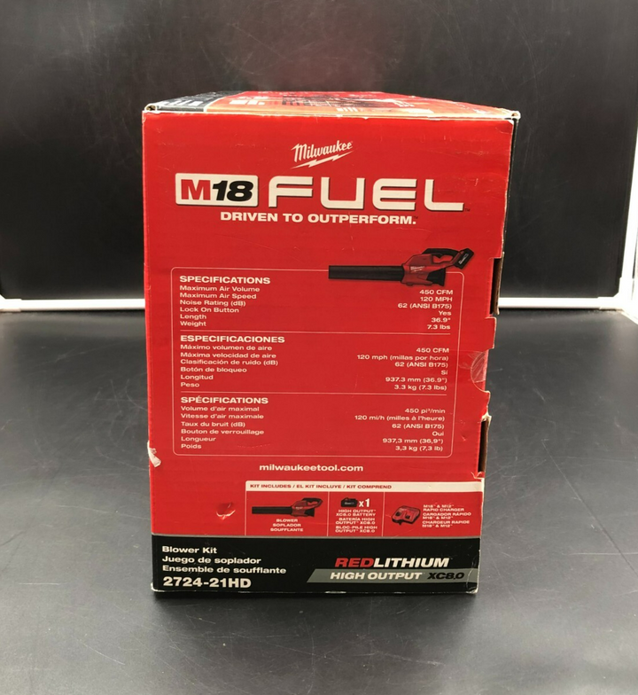 Milwaukee 2724-21HD M18 Fuel RedLithium Blower Kit w/ Battery & Charger - NEW