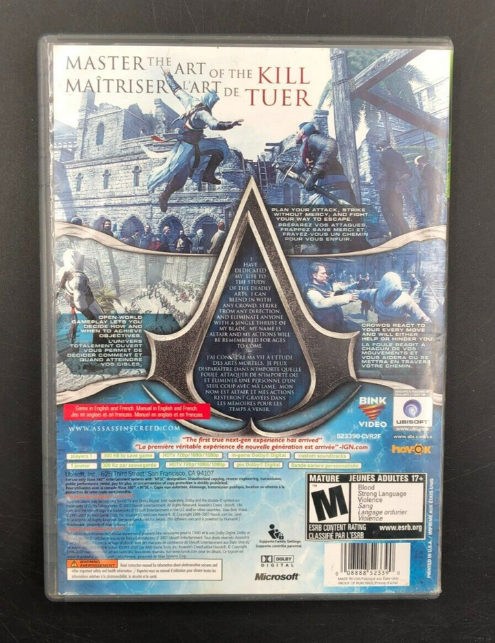 Assassin's Creed - Platinum Hits (XBOX 360) w/ Manual