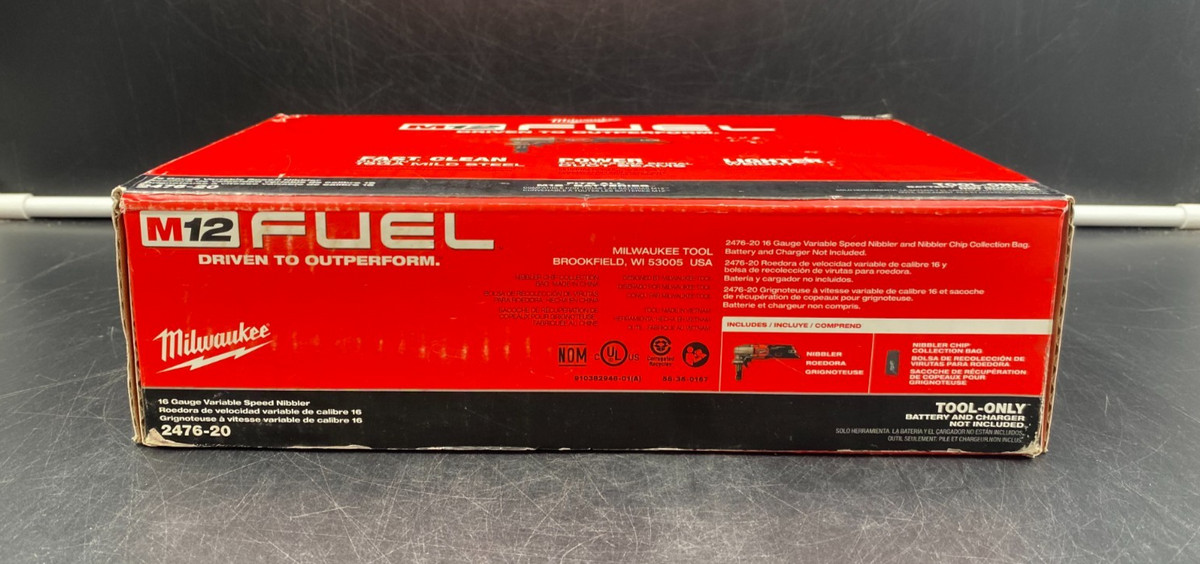 Milwaukee 2476-20 M12 Fuel 16 Gauge Variable Speed Nibbler (Tool-Only) - NEW