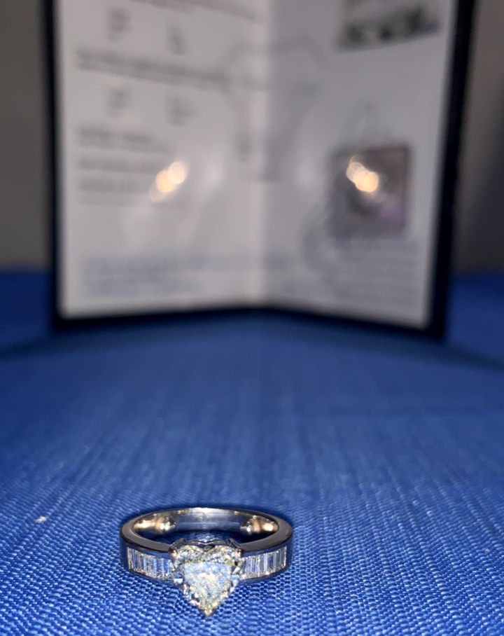 14KT White Gold Lady's Custom Made Diamond Engagement Ring With Appraisal