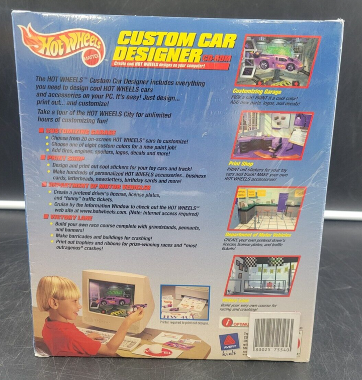 1997 Mattel HOT WHEELS Custom Car Designer CD-ROM *NEW, SEALED*
