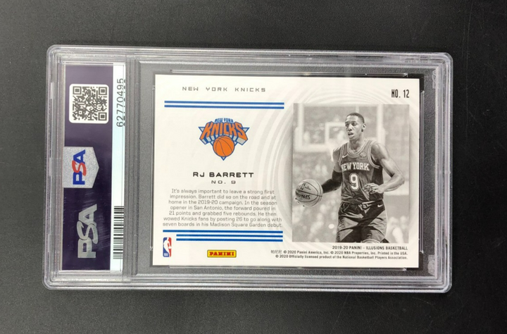 2019 Panini Illusions Instant Impact RJ Barrett Rookie Card No. 12 PSA 10 GEM MT