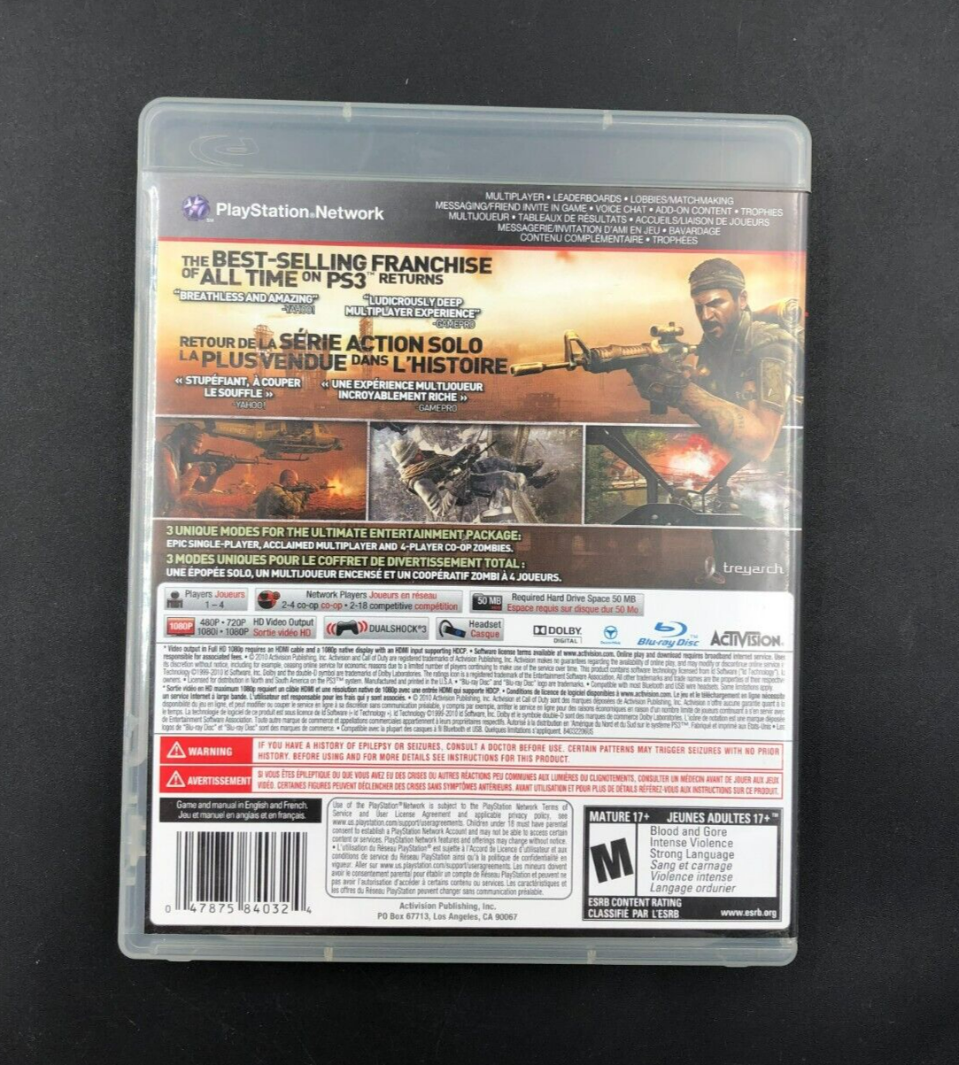 Call of Duty: Black Ops (Sony PlayStation 3, PS3) in Case w/ Manual