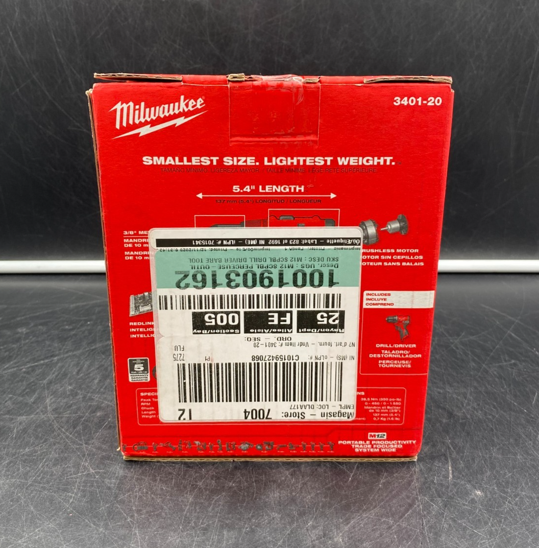 Milwaukee 3401-20 M12 Subcompact Brushless 3/8" Drill/Driver (Tool-Only) - NEW