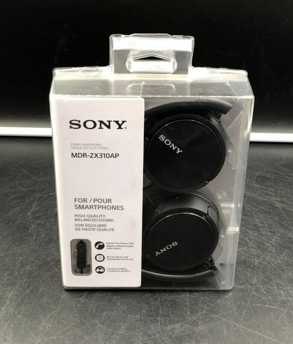 Sony MDR-ZX110 Stereo On-Ear Wired Headphones (Black) - NEW