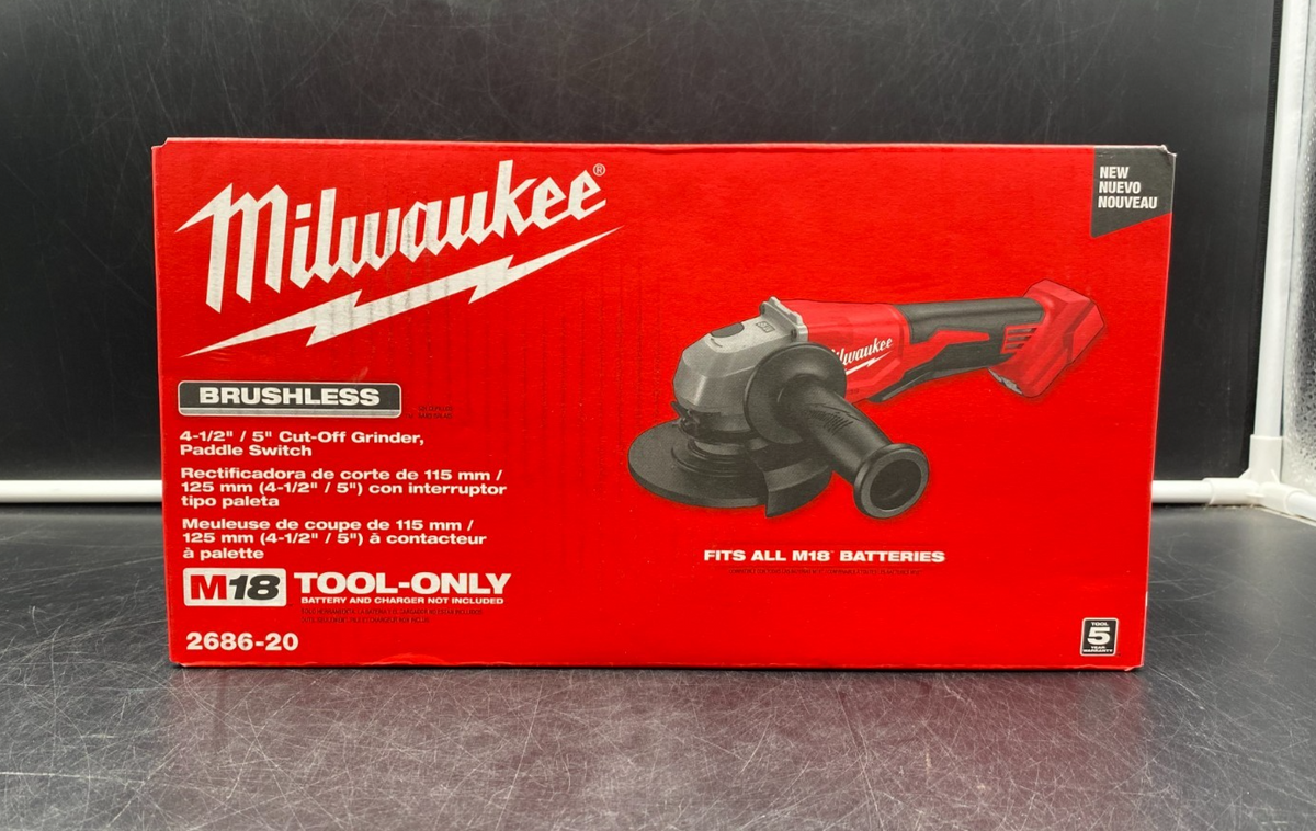 Milwaukee 2686-20 M18 Brushless 4-1/2" / 5" Cut-Off Grinder, Paddle Switch - NEW