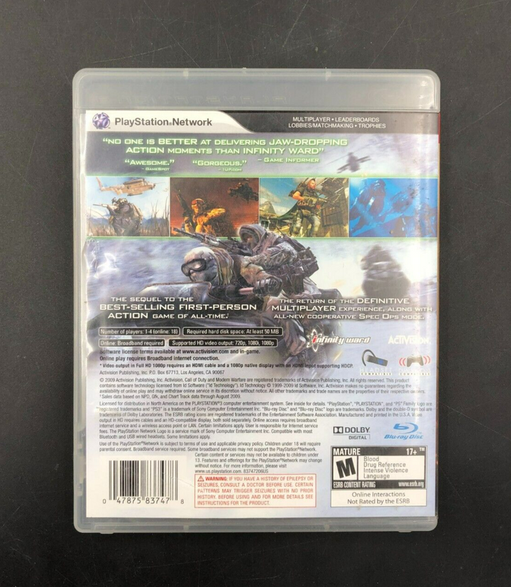 Call of Duty: Modern Warfare 2 (PlayStation 3, PS3) w/ Manual - USED