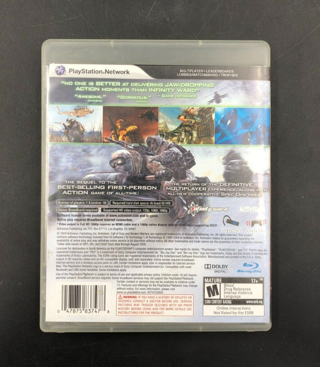 Call of Duty: Modern Warfare 2 (PlayStation 3, PS3) w/ Manual