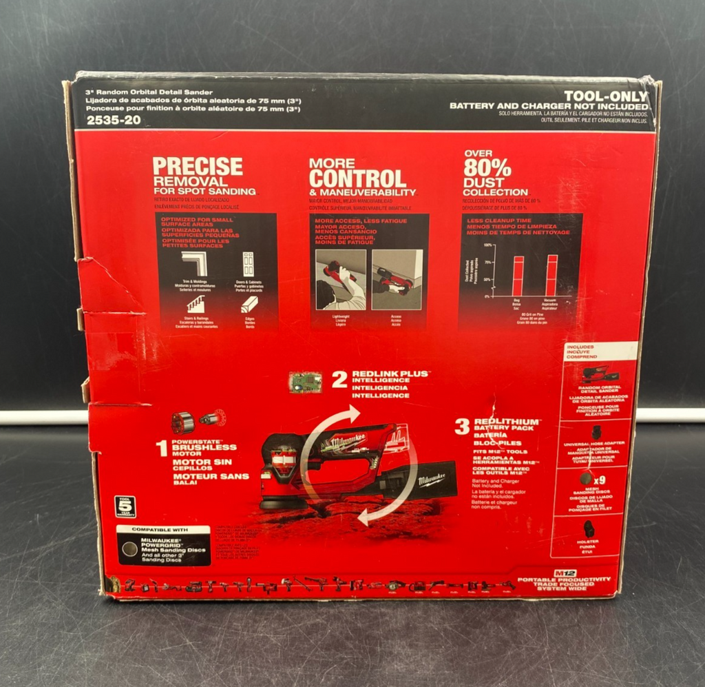 Milwaukee 2535-20 M12 Fuel 3" Random Orbital Detail Sander (Tool-Only) - NEW