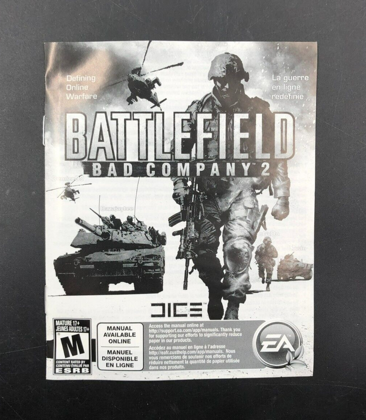 Battlefield: bad Company 2 - Greatest Hits (PlayStation 3, PS3) w/ Manual