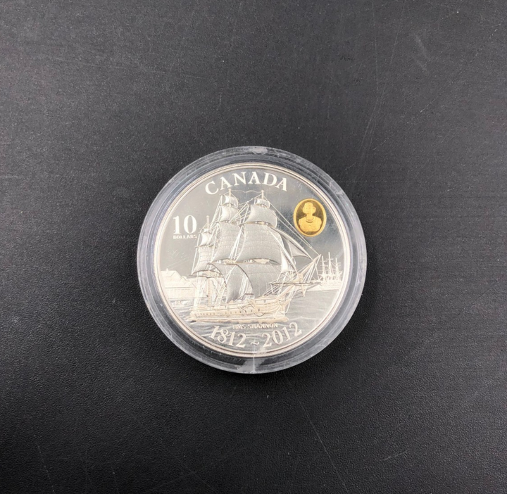 1812-2012 $10 HMS Shannon Silver Canada 10 Dollars Coin Queen Elizabeth II