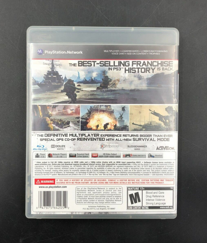 Call of Duty: Modern Warfare 3 (PlayStation 3, PS3) w/ Manual
