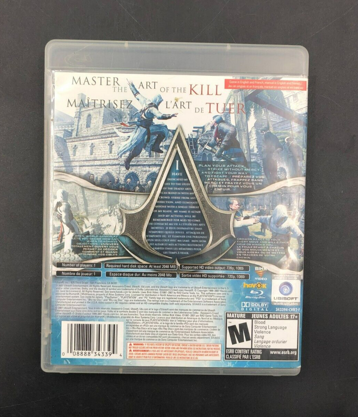 Assassin's Creed - Greatest Hits (PlayStation 3, PS3) w/ Manual