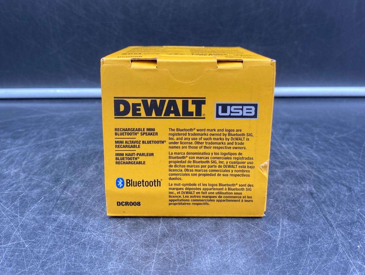 DeWalt DCR008 USB Rechargeable Mini Bluetooth Speaker