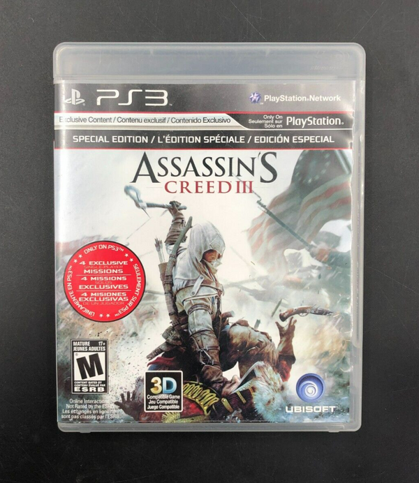 Assassin's Creed III - Signature Edition (PlayStation 3, PS3) w/ Manual + Insert