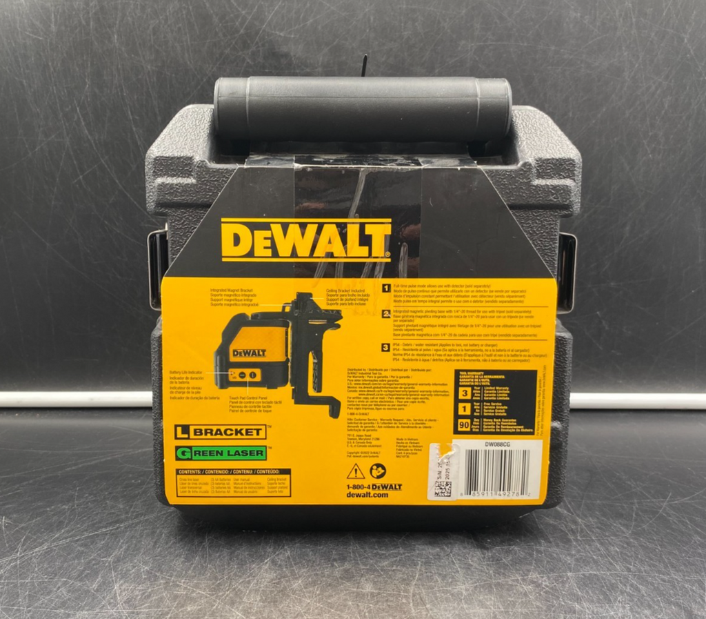DeWalt DW088CG 100'/330' Self-Leveling Cross Line Level Laser Green - NEW