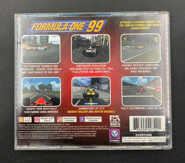 Formula One 99 Sony PlayStation 1
