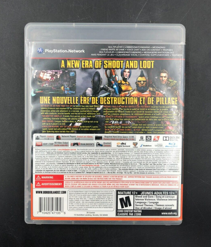Borderlands 2 (PlayStation 3, PS3) w/ EN/FR Manual