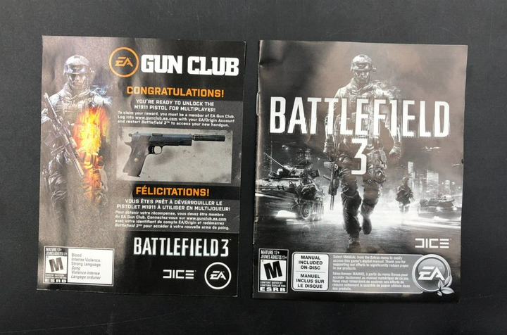 Battlefield 3 (PlayStation 3, PS3) w/ Manual + Insert