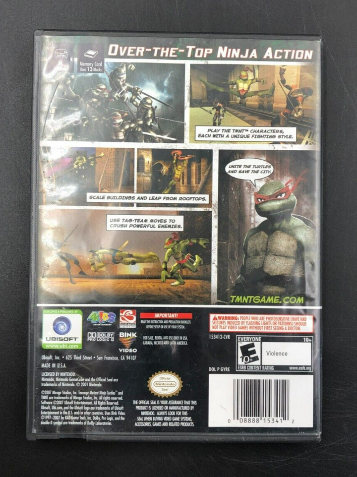 TMNT Teenage Mutant Ninja Turtles (Nintendo GameCube) w/ Manual