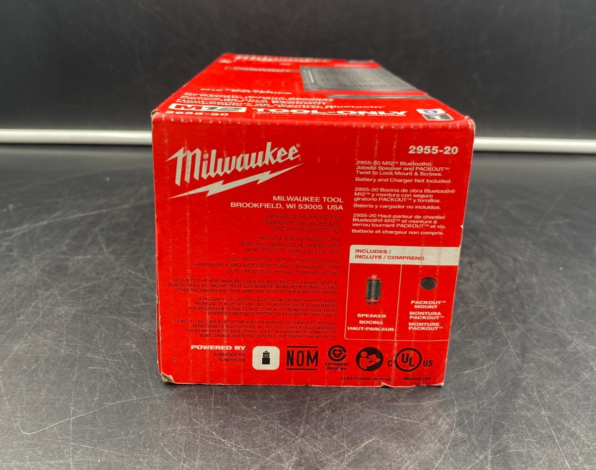 Milwaukee 2955-20 M12 Bluetooth Jobsite Speaker w/ PACKOUT Compatibility - NEW