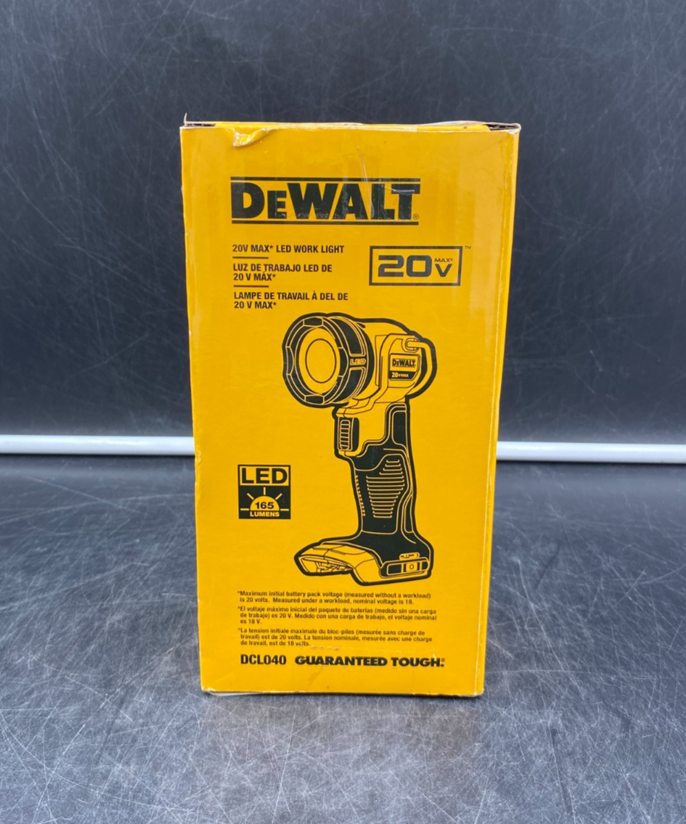 DeWalt DCL040 20V Max LED Work Light 165 Lumens - NEW