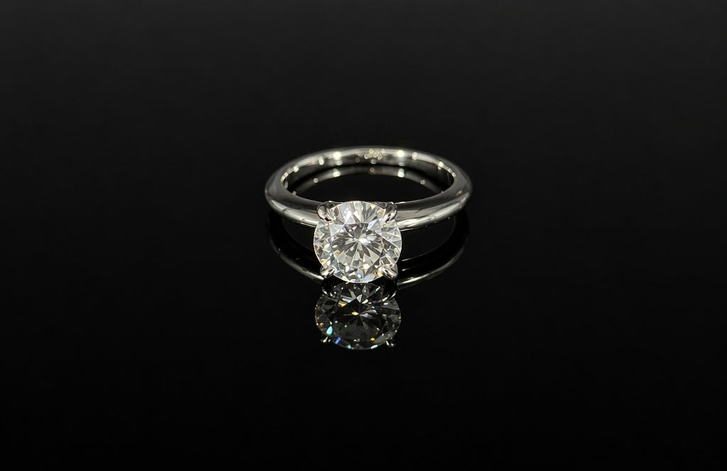 14KT White Gold Lady's Custom Made Solitaire Engagement Ring with Appraisal