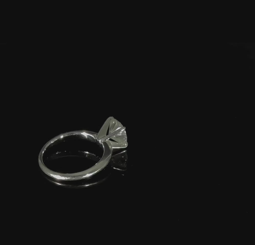 14KT White Gold Lady's Custom Made Solitaire Engagement Ring with Appraisal