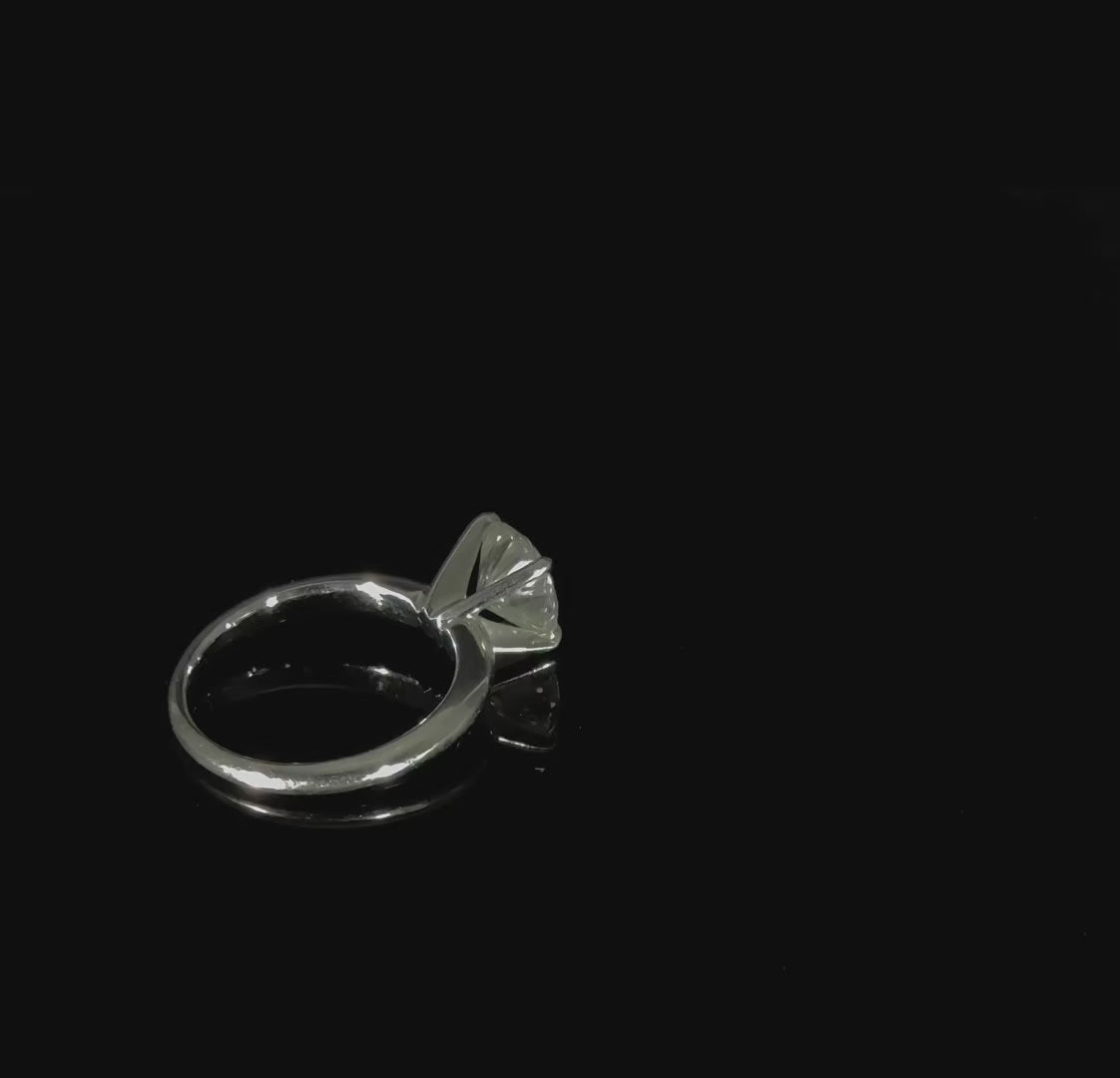 14KT White Gold Lady's Custom Made Solitaire Engagement Ring with Appraisal