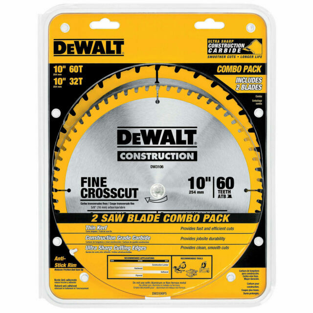 DEWALT 10" Saw Blades Combo Pack DW3106P5 *BRAND NEW* ~~