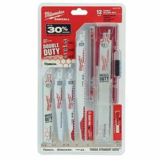 Milwaukee SAWZALL Demolition Reciprocating Blade Set - 12 Pc. (49-22-1129) - NEW